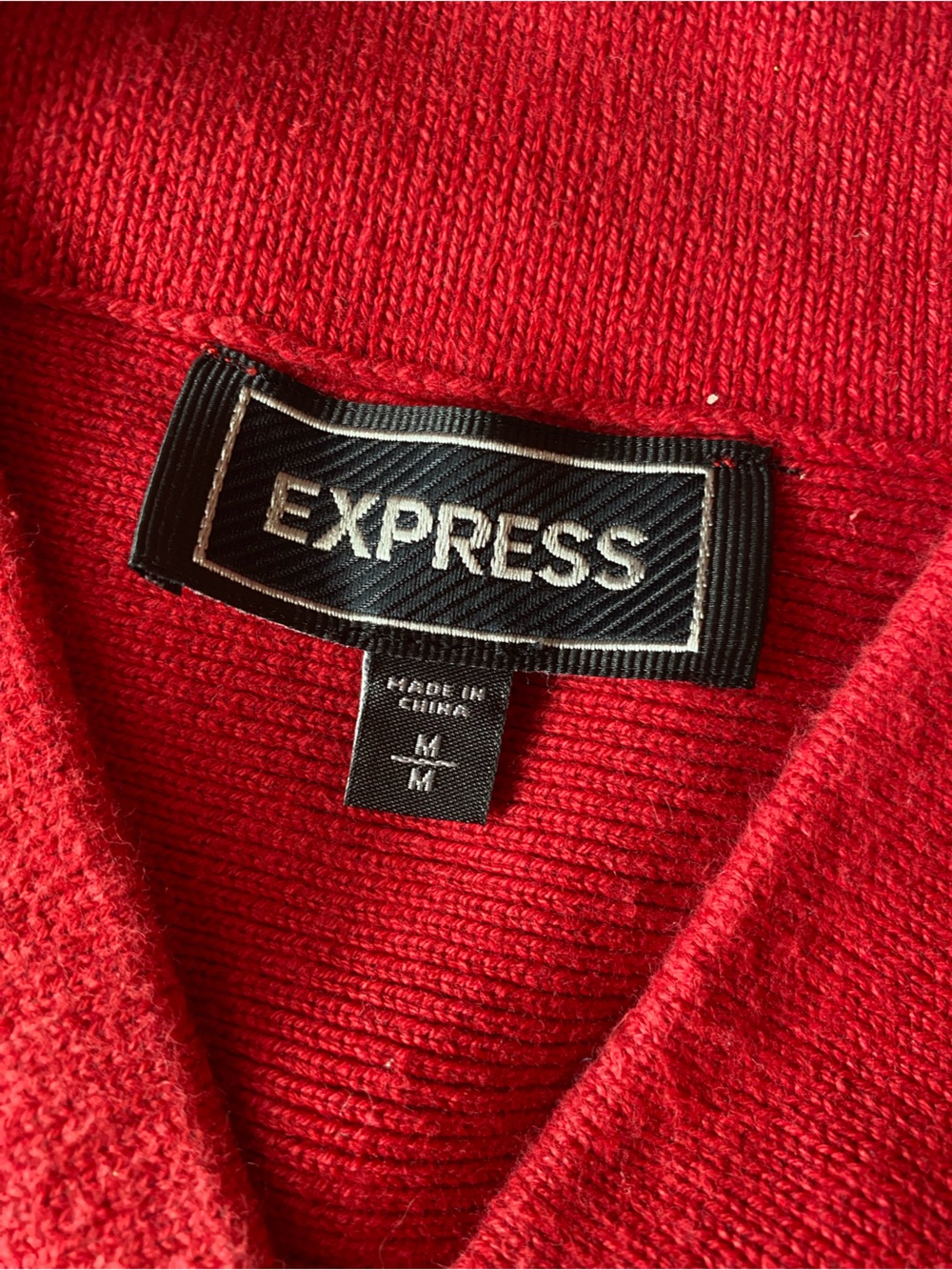 Express Bright Red Ribbed Sweater - Picture 3 of 4
